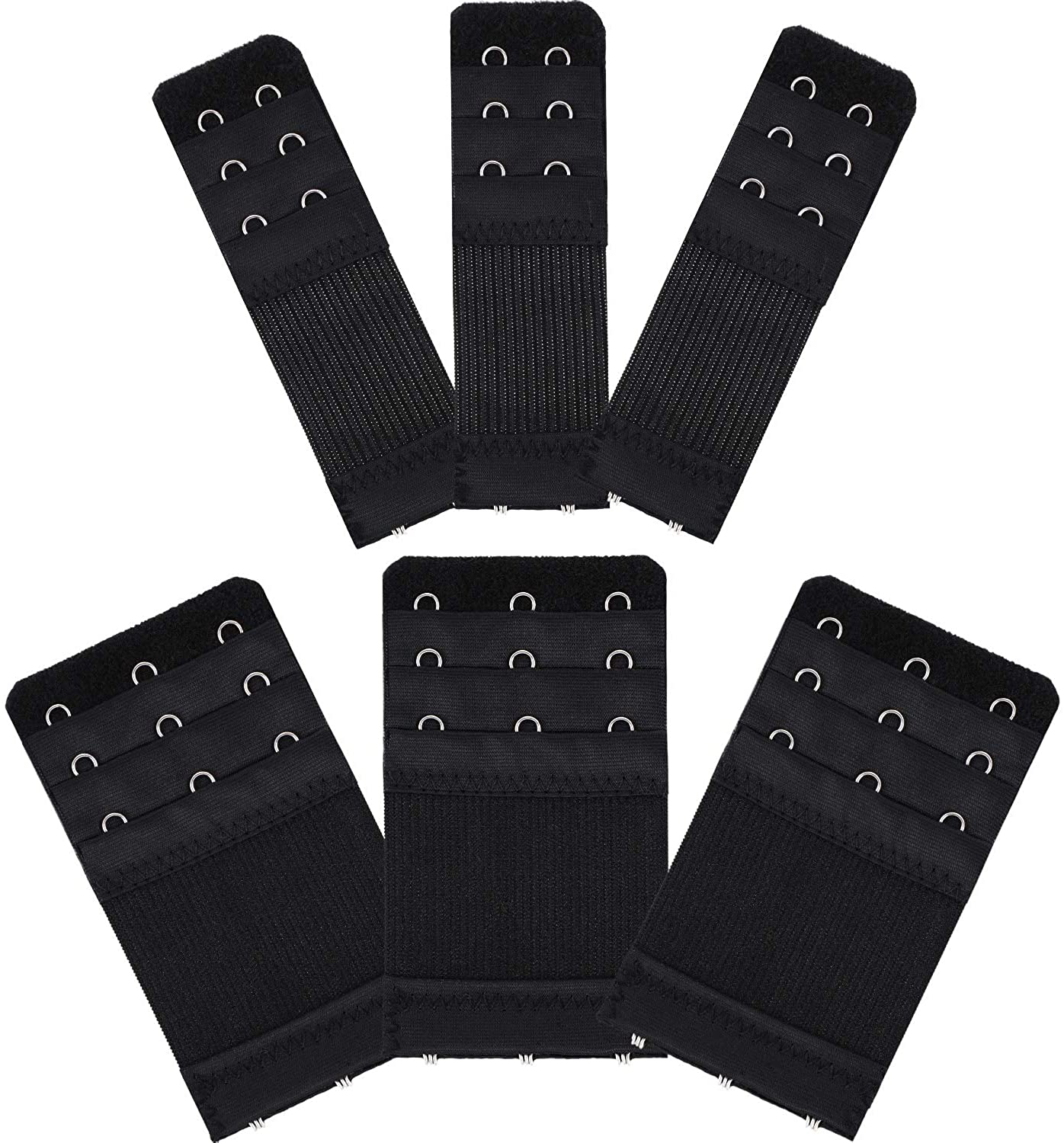 Price:$6.99 Bememo 6 Pieces Women's Bra Extenders Elastic Stretchy Bra Extension Strap, 3 Rows x 3 Hooks, 3 Rows x 2 Hooks (3 Rows x 3 Hooks, 3 Rows x 2 Hooks, Black) at Amazon Women’s Clothing store