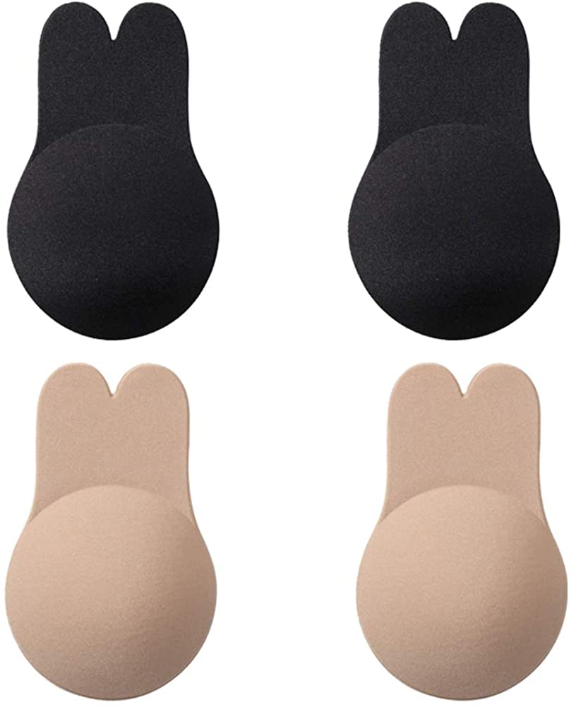 Price:$3.99 Two Pairs Sticky Bra Adhesive Rabbit Pasties Backless Strapless InvisibleBra Nipple Covers at Amazon Women’s Clothing store