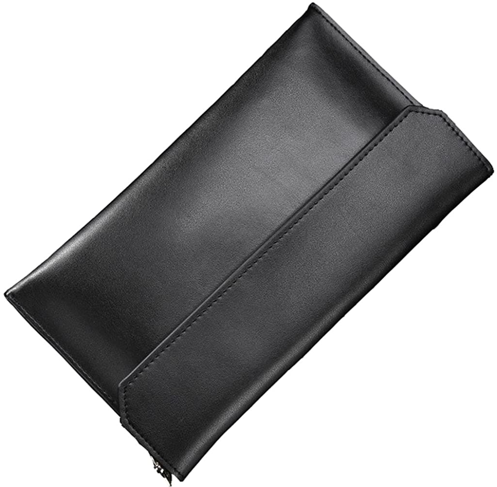 Price:$14.99 Covelin Women's Wristlet Clutch Handbag Genuine Leather Envelope Evening Shoulder Bags Black  Handbags   