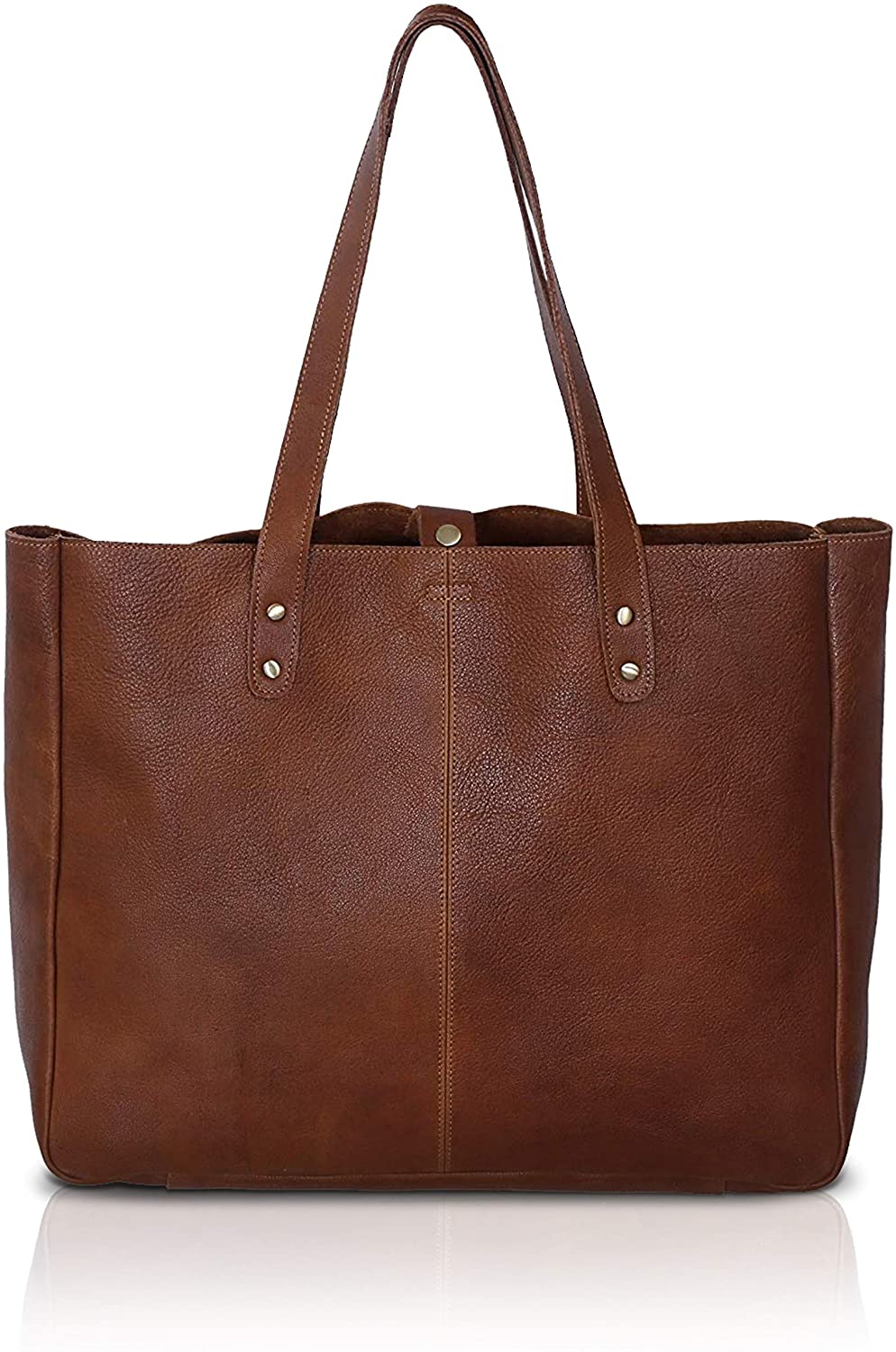 Price:$59.99    KomalC Genuine Soft Chicago Buff Leather Tote Bag Elegant Shopper Shoulder BagSALE (Elegance)  Clothing