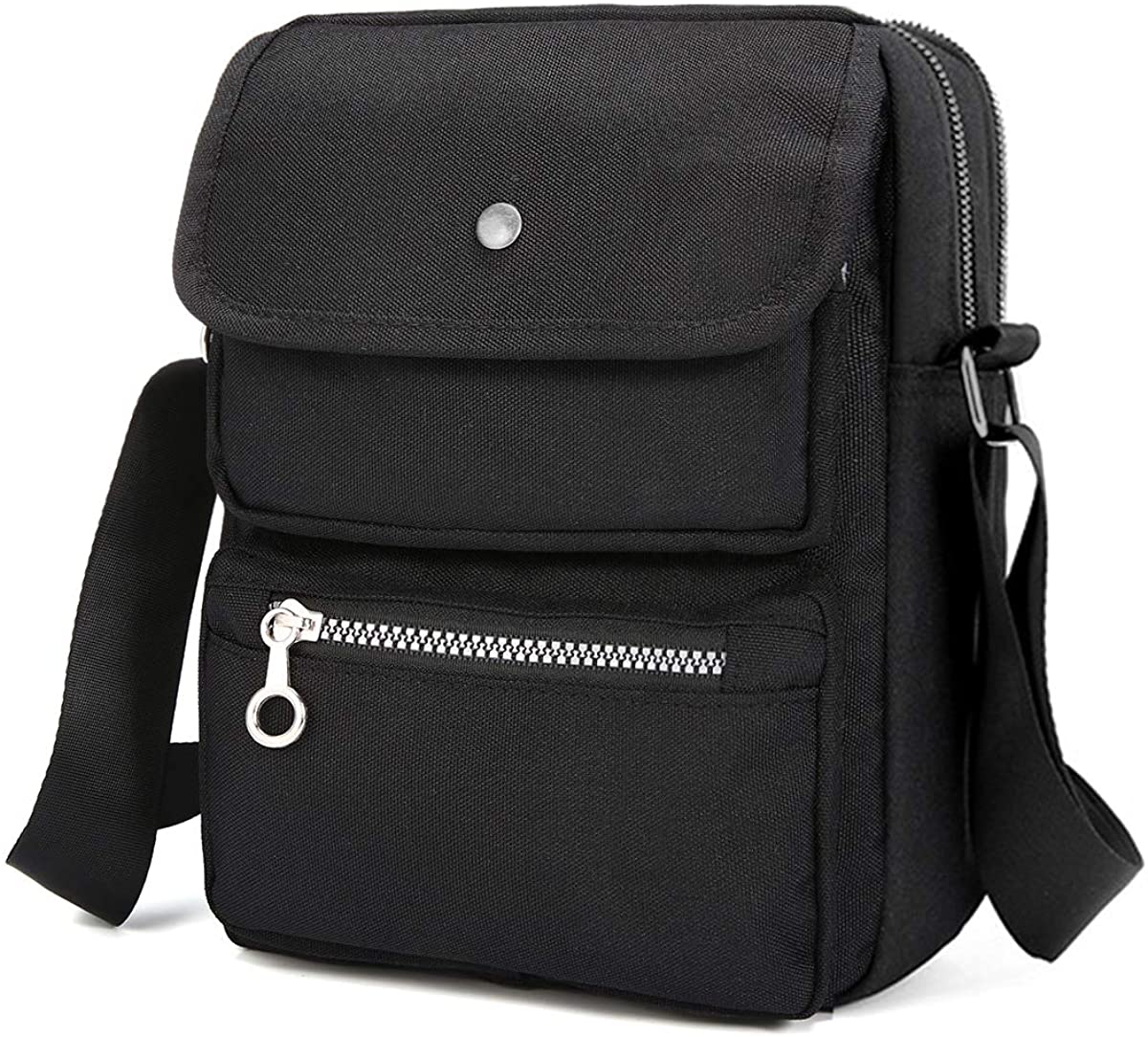 Price:$21.98 Black Crossbody Bags for Women JOSEKO Nylon Shoulder Bag Purse with Strap Travel Purses for Women Multi-Pocketed Messenger Bag Black 7.87''(L) x 2.76''(W) x 10.24''(H)  Handbags   