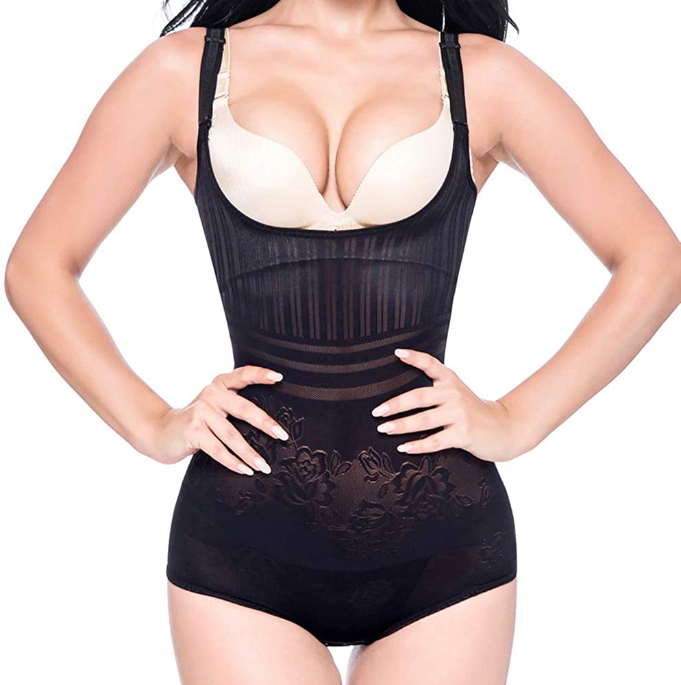 Price:$16.99 MISS MOLY Womens Shapewear Bodysuit Seamless Tummy Control Full Body Shaper Open Bust Body Briefer at Amazon Women’s Clothing store