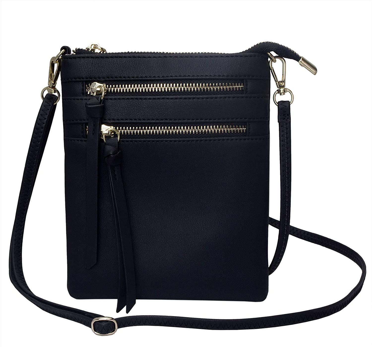 Price:$17.99 Crossbody Purses and Handbags for Women-Premium Small Faux Leather Crossover Bag Over The Shoulder Womens (Black)  Handbags   