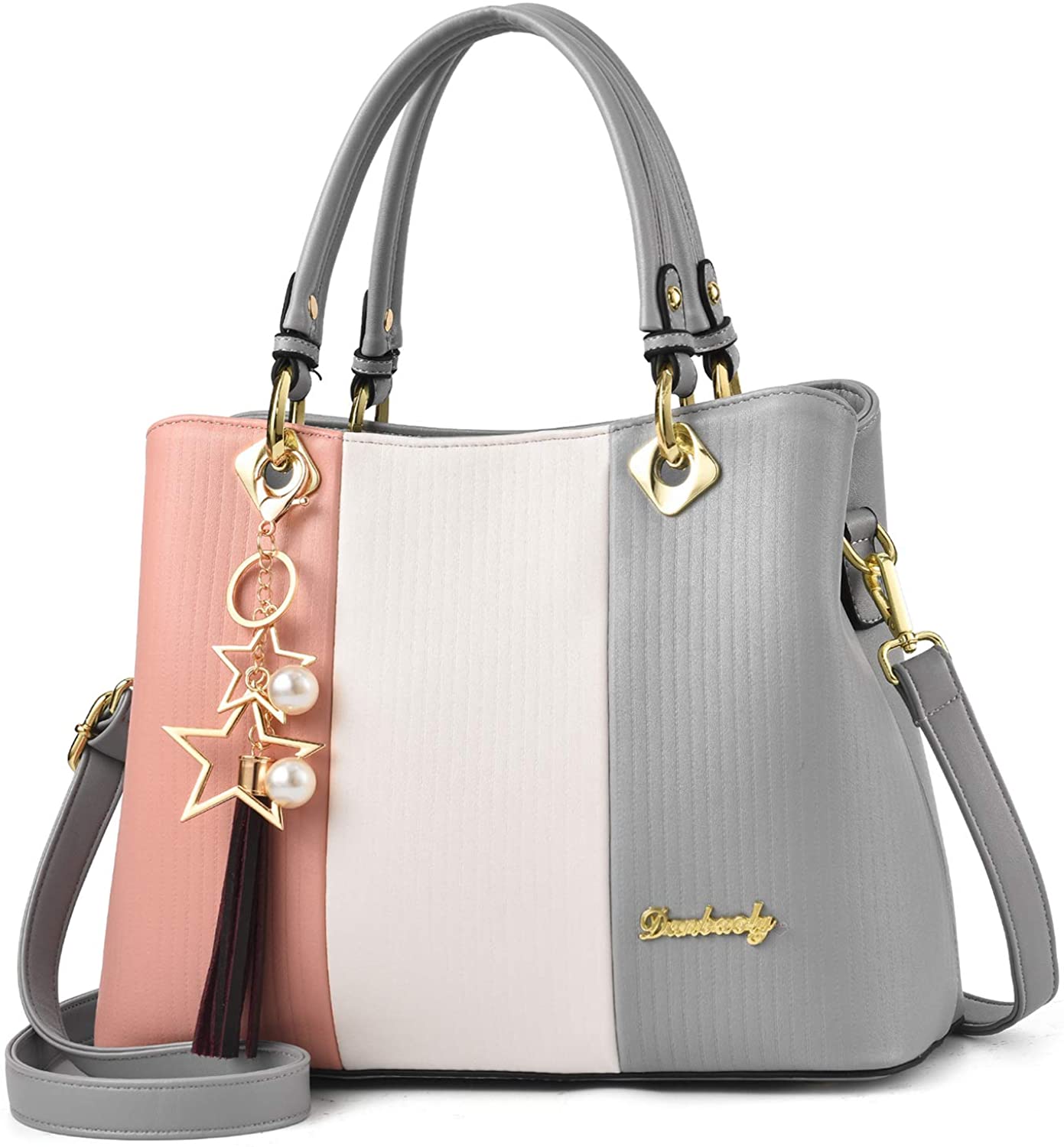 Price:$35.99    BAG WIZARD Women Handbags Three-colors Assorted Design Top Handle Satchel Shoulder Bag Pu Leather Tote Purse Bags  Clothing