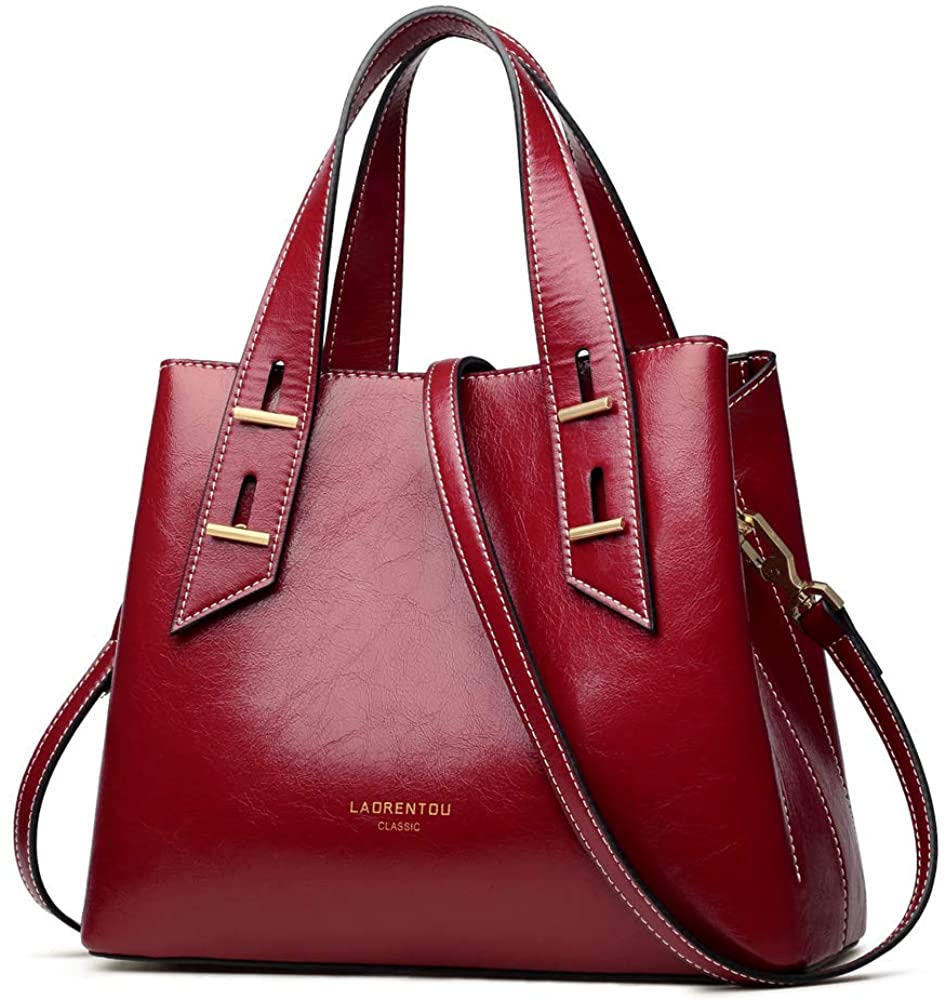 Price:$68.99    LAORENTOU Purse And Handbags for Women Cow Leather Shoulder Bags Mini Tote Purse Top-handle Designer Bags  Clothing
