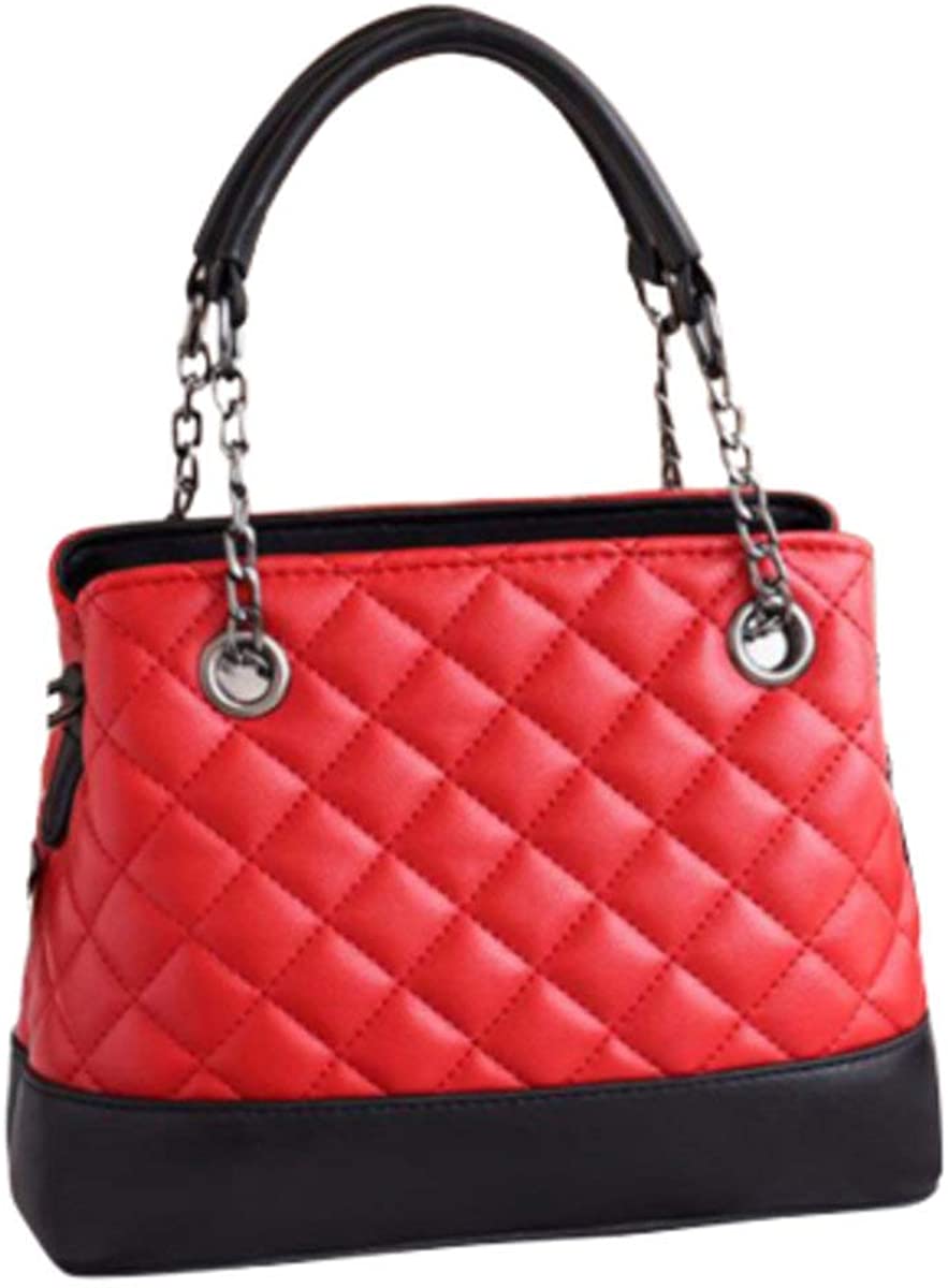 Price:$29.99 Rare Fig Women Shoulder Bag Quilted PU Leather Handbag For Party, Office, Travel Or Daily Use - Red  Handbags   