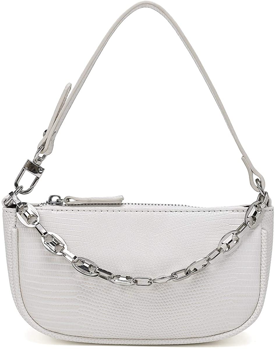 Price:$19.90    Retro Classic Small Lightweight Clutch Shoulder Purse Handbag Tote Bag with Zipper Closure for Women (White)  Clothing