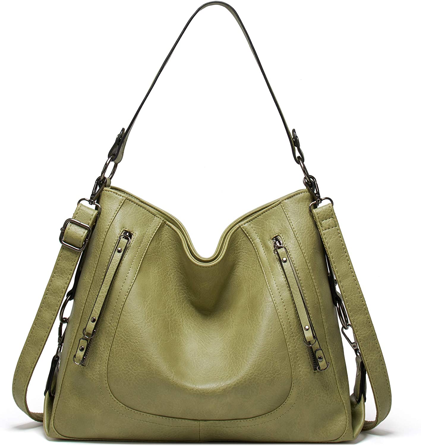 Price:$29.99    Purses for Women - GZCZ Hobo Handbags Leather Shoulder Bags Large Capacity Tote Crossbody Bags with Adjustable Shoulder Strap (Light Green)  Clothing
