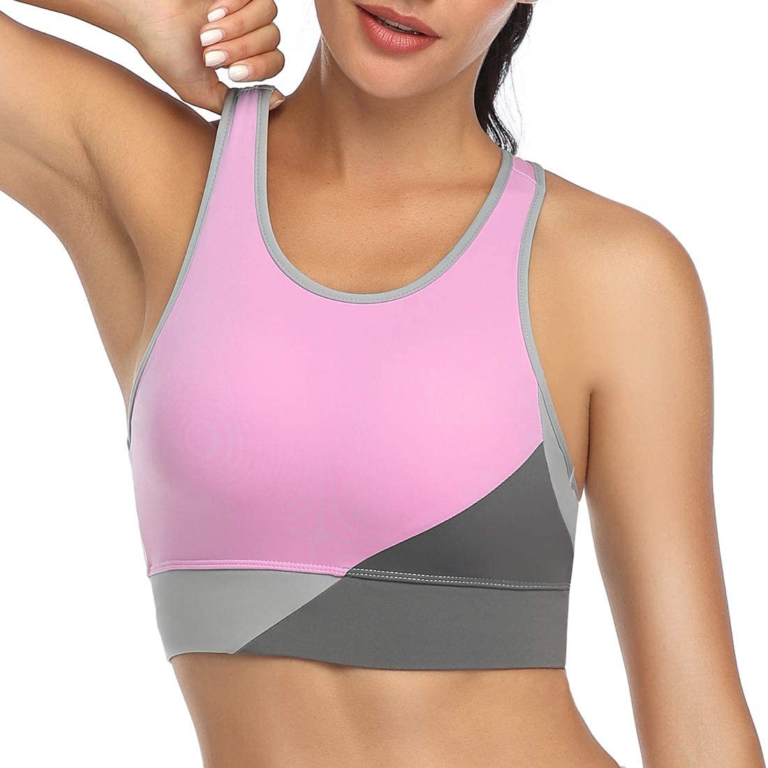 Price:$17.99    VUTRU High Neck Sports Bra Racerback Long Line Full Coverage Workout Yoga Bra  Clothing
