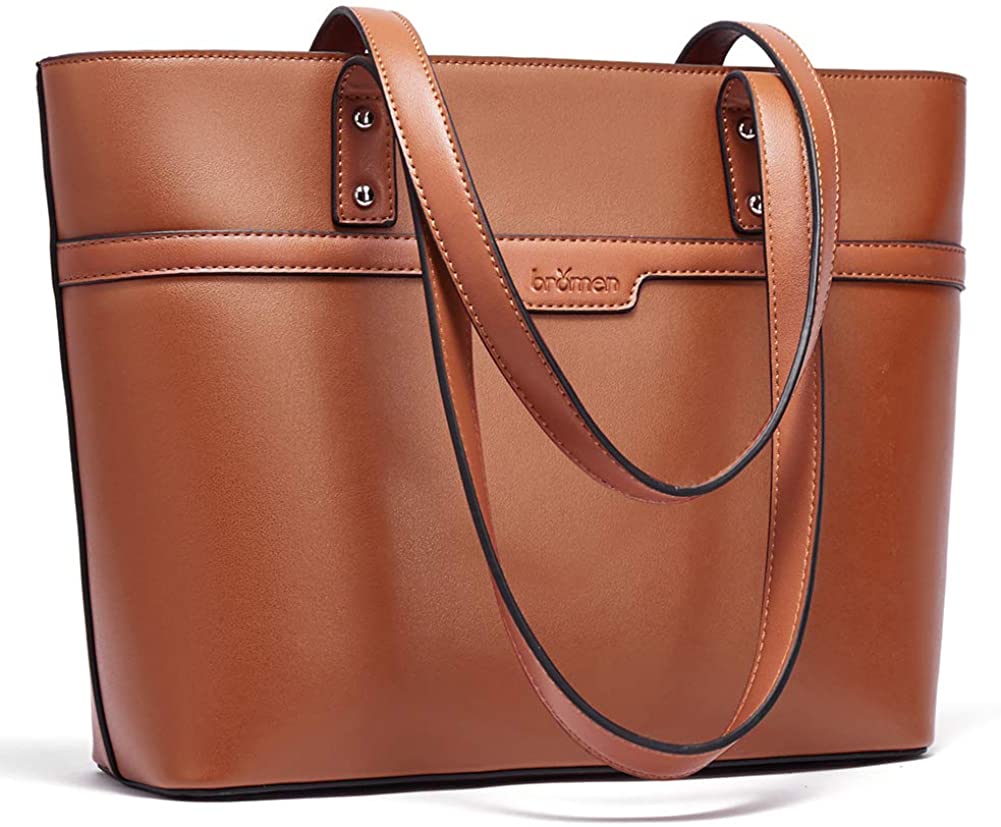 Price:$39.99    BROMEN Women Handbags Designer Leather Tote Purse Large Capacity Purses and Handbags Shoulder Bag Brown  Clothing