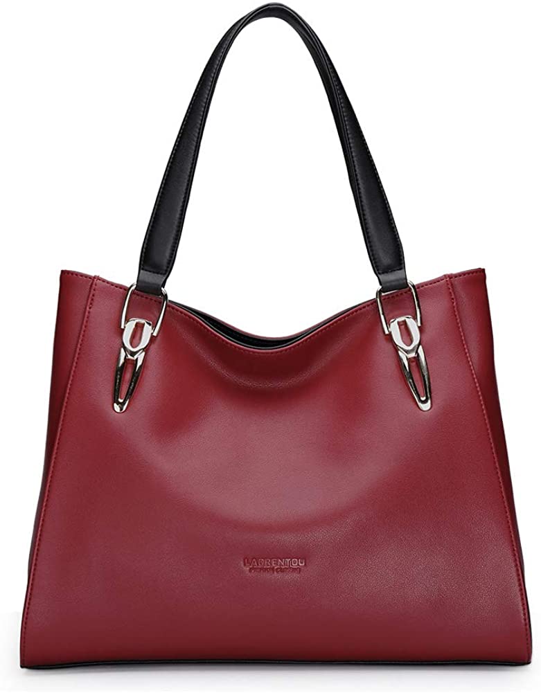 Price:$88.69    LAORENTOU Cowhide Leather Purses and Designer Handbags for Women Carryall Shoulder Bags Tote Handbags Top-handle Bags  Clothing