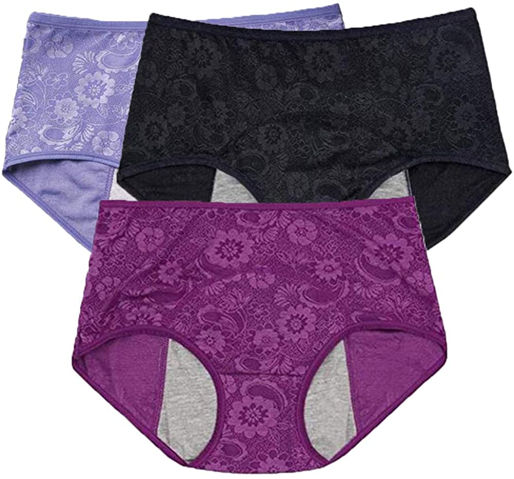 Price:$11.59 Women's Period Panties Menstrual Underwear Protective Menstrual Jacquard Easy Clean at Amazon Women’s Clothing store