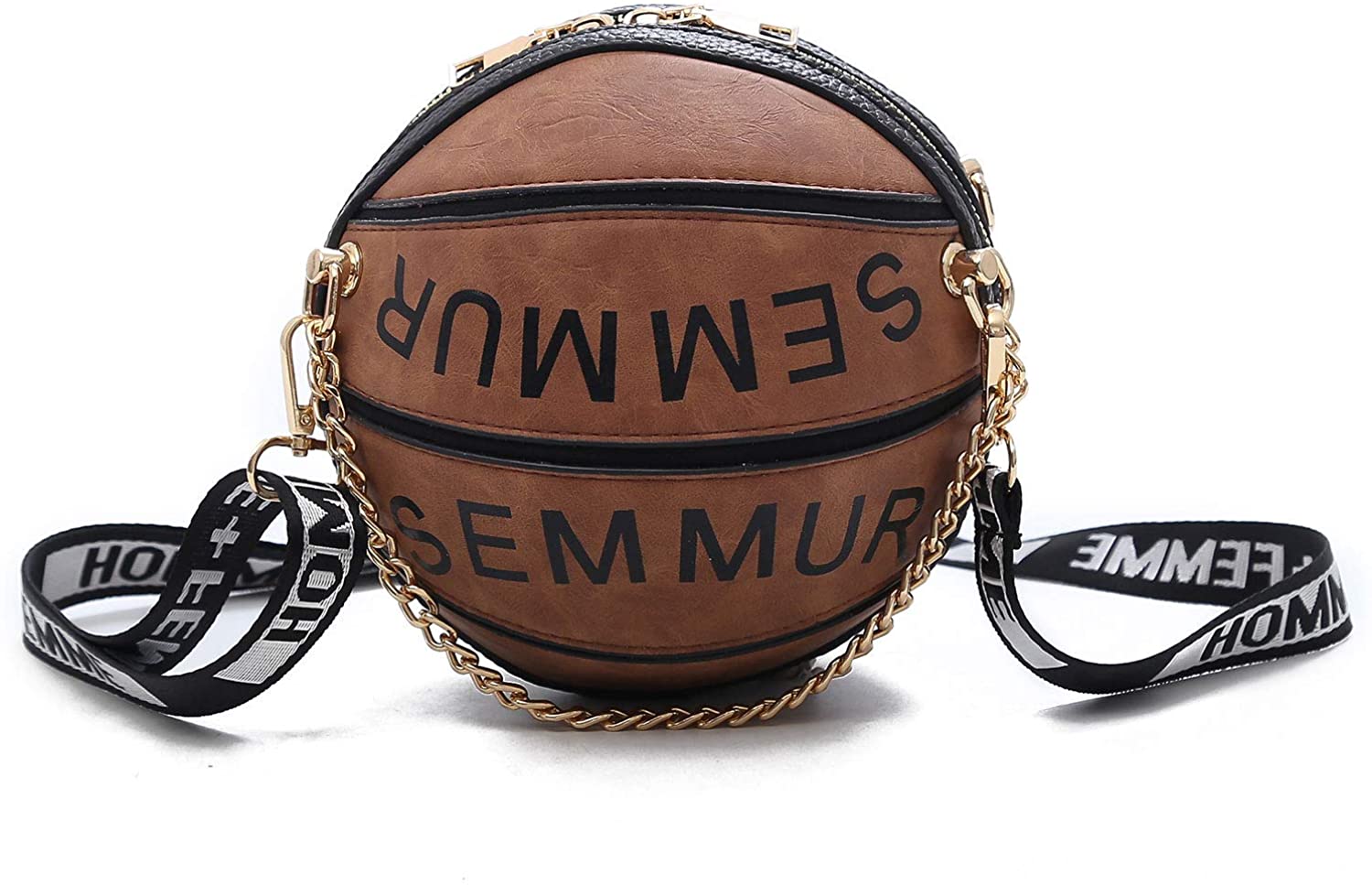Price:$19.89 Lanpet Basketball Shaped PU Handbags Messenger Bag Women Unique Purse Novelty Cross Body Shoulder Bags  Handbags   