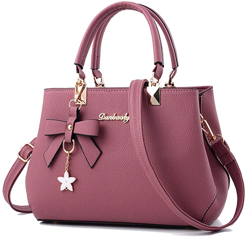 Price:$20.99    Designer Womens Bowknot Handbags Satchel Shoulder Bags Female Casual Tote Bag (dark pink)  Clothing