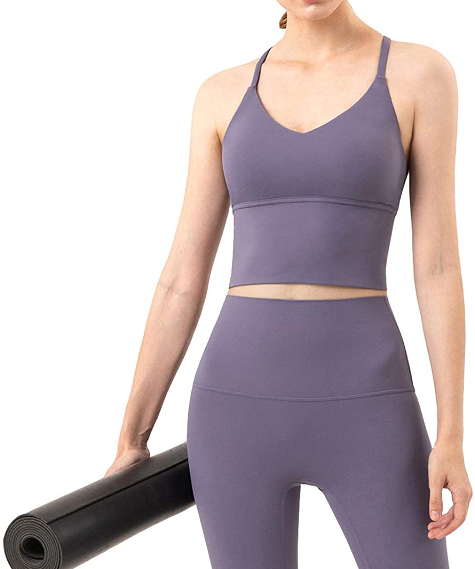 Price:$9.99 Women Racerback Sports Bras Camisole High Impact Workout Gym Activewear Yoga Tank Top at Amazon Women’s Clothing store