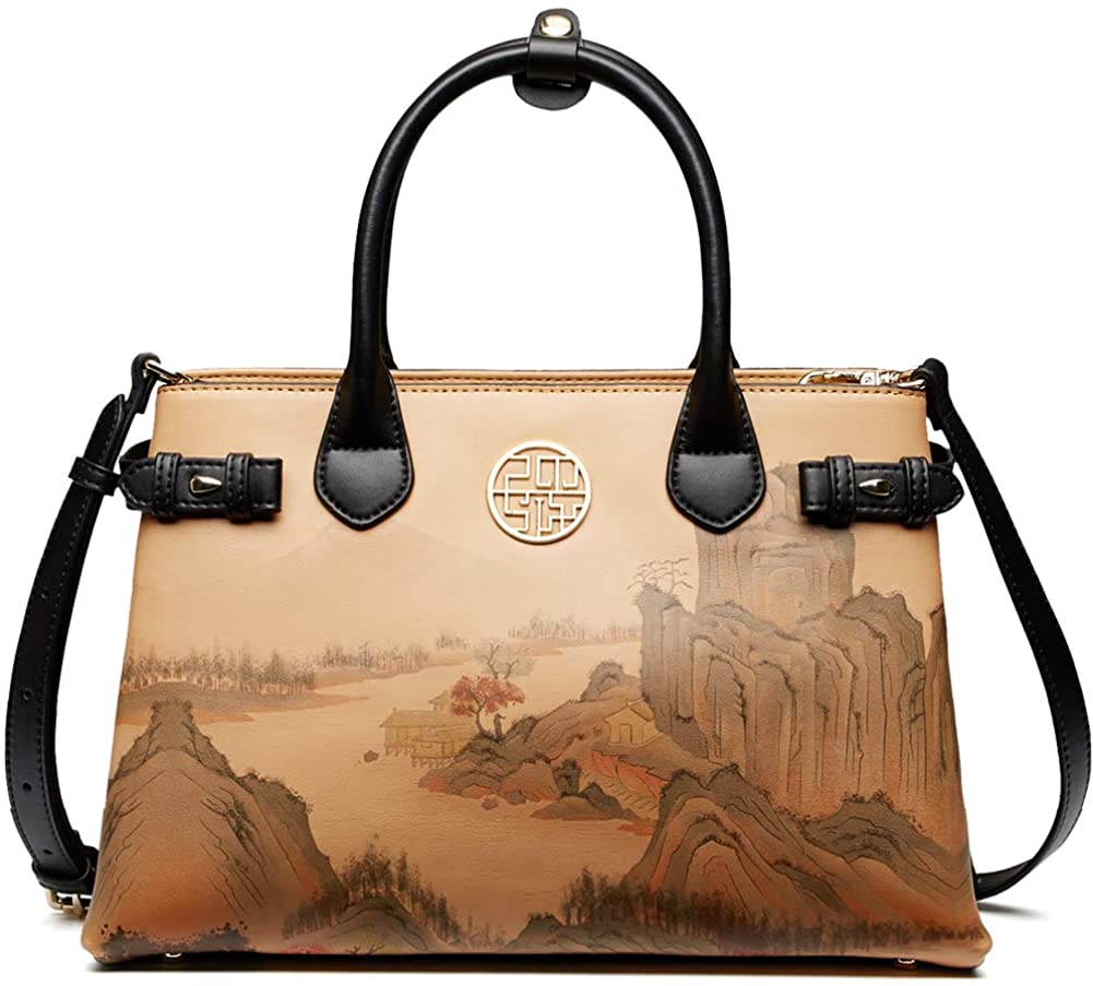 Price:$107.99    Eastpm Handbags For Women Leather Tote Bag For Women Leather Shoulder Handbag For Women Big Capacity Yellow Handbag  Clothing