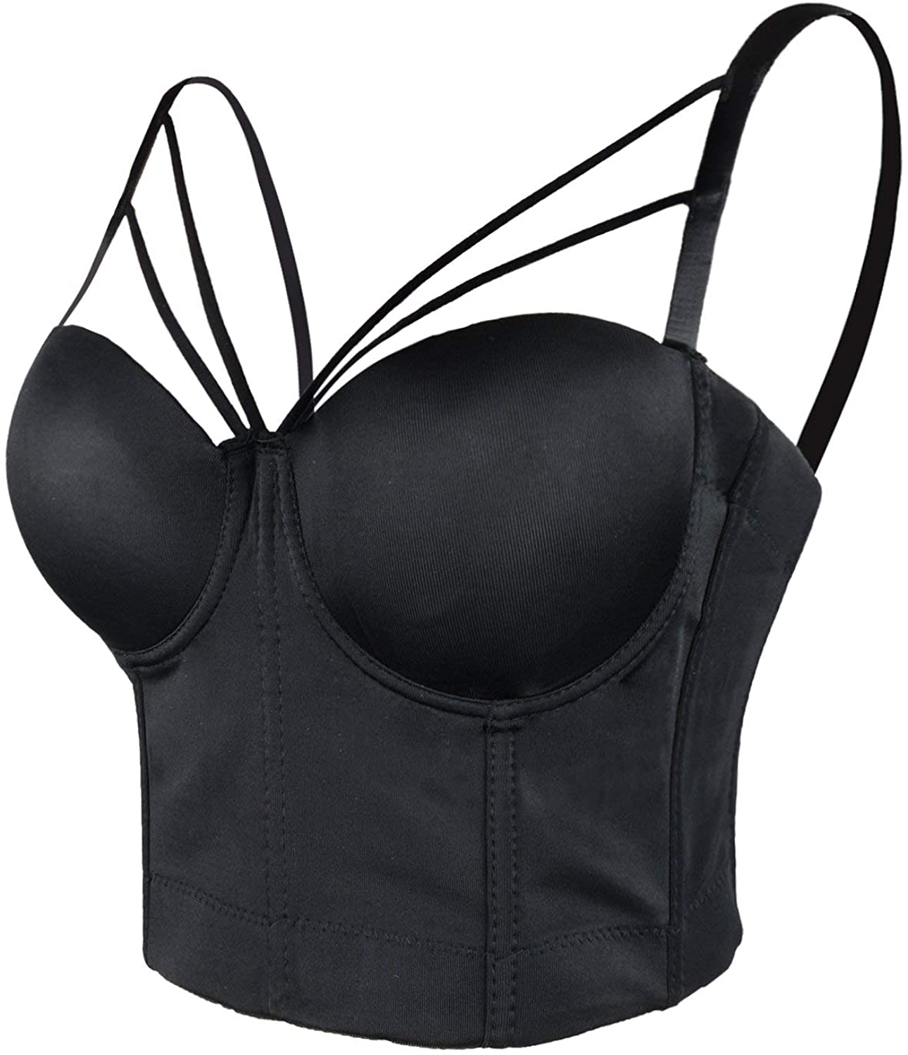 Price:$23.99 ELLACCI Women's Sexy Cut Cross Strappy Gothic Bustier Tops Caged Cropped Top Black Small at Amazon Women’s Clothing store