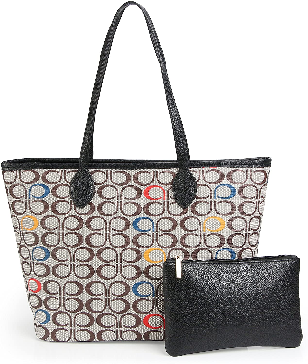 Price:$18.90    Womens Handbags All-over Printed Purses Satchel Shoulder Bag with Zipper Wallet  Clothing