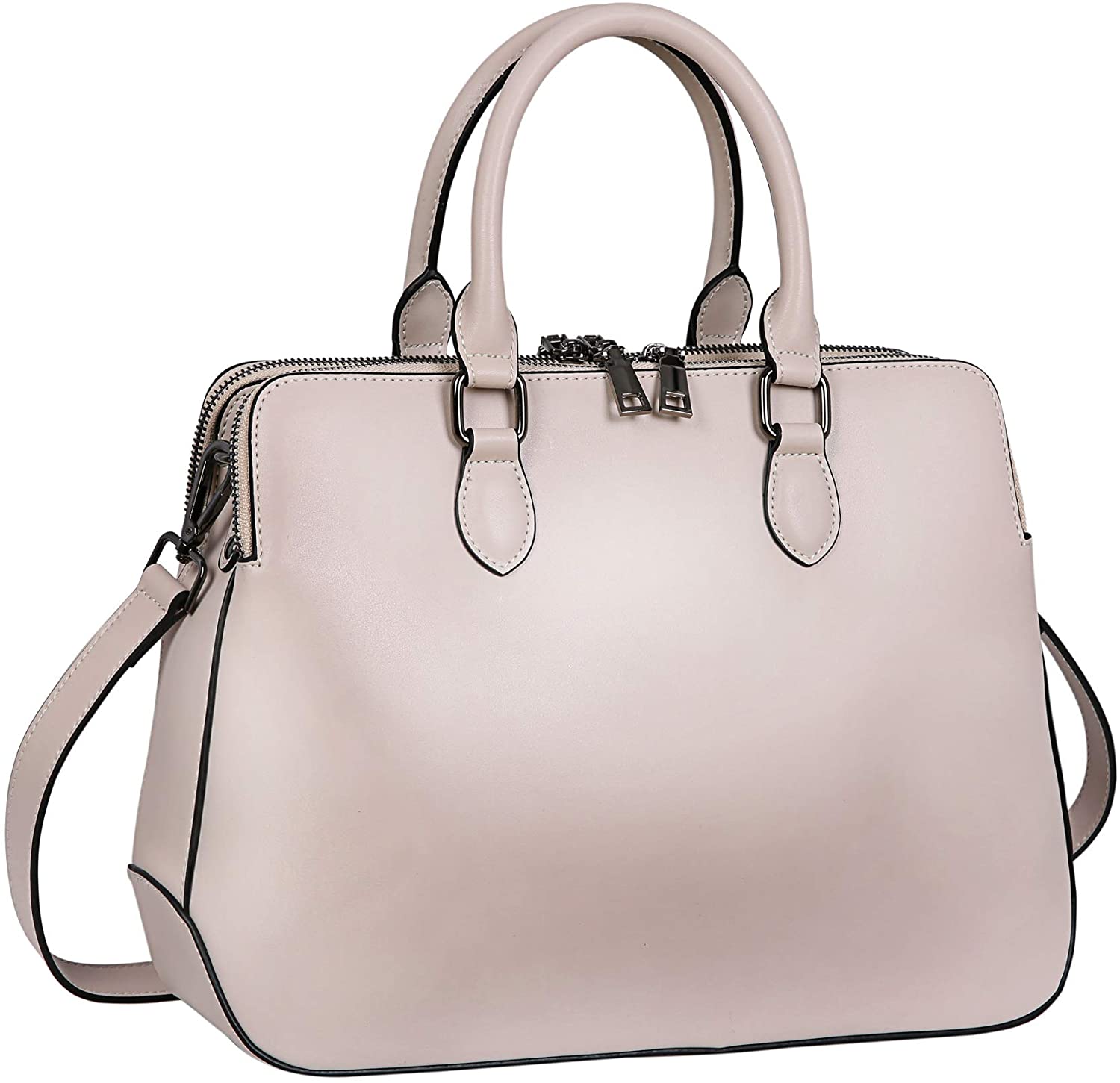 Price:$69.90    Heshe Leather Womens Handbags Totes Top Handle Shoulder Bag Satchel Ladies Purses (Grey-R)  Clothing