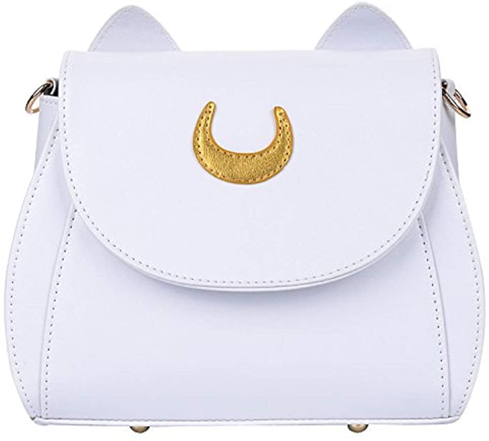 Price:$25.99    QZUnique Women's Summer Fashion Top Handle Cute Cat Cross Body Shoulder Bag White  Clothing