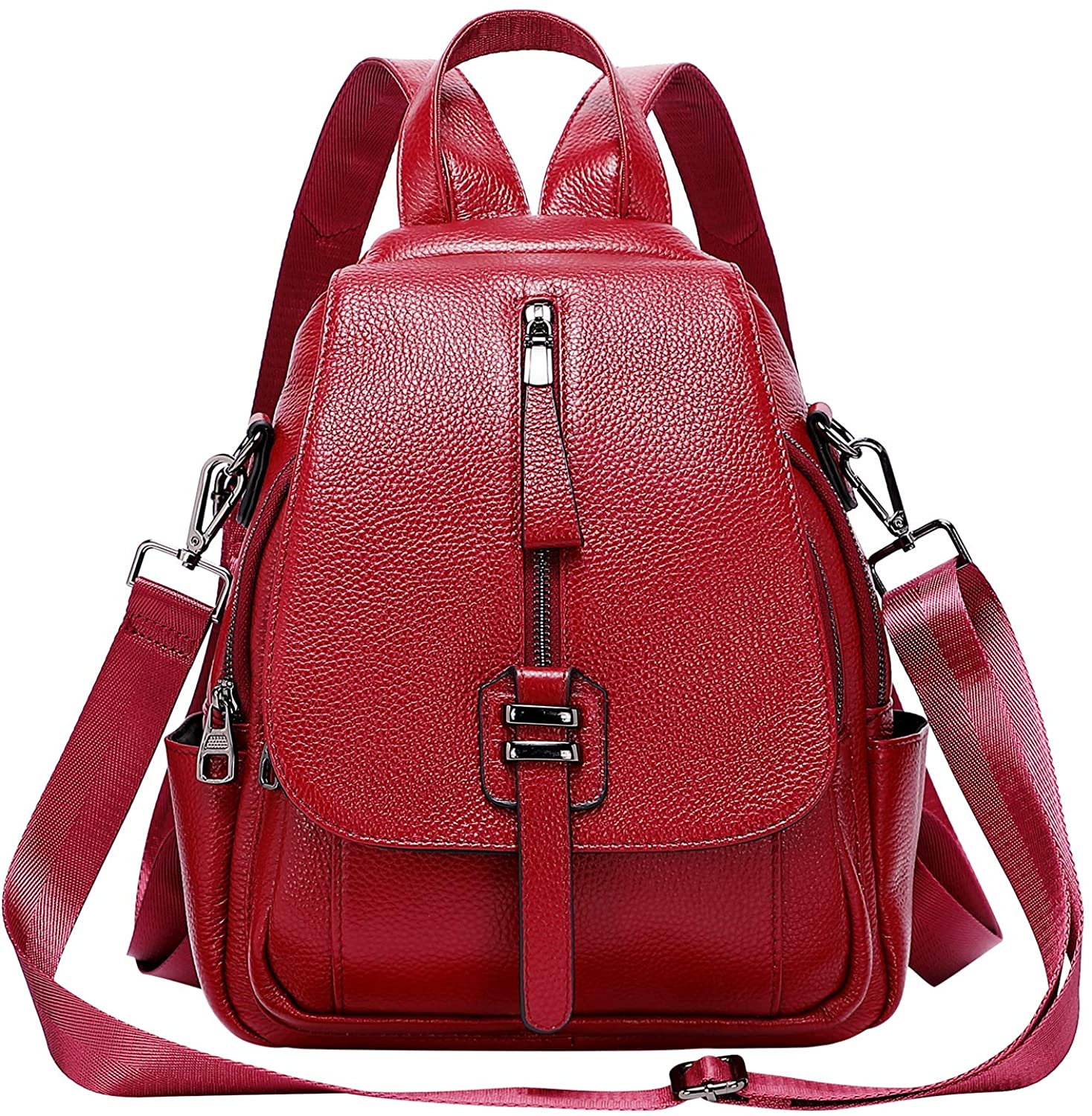 Price:$69.58    ALTOSY Genuine Leather Backpack for Women Convertible Shoulder Bag with Buckle Flap (S85 Wine Red)  Clothing