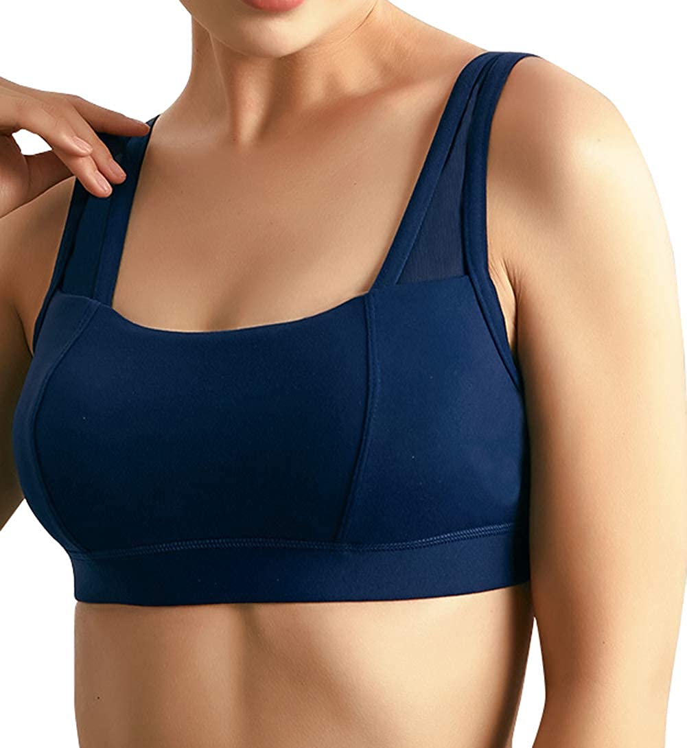 Price:$18.09 chouyatou Women's Breathable Mesh Splicing High Impact Full Support Running Workout Sports Bra at Amazon Women’s Clothing store