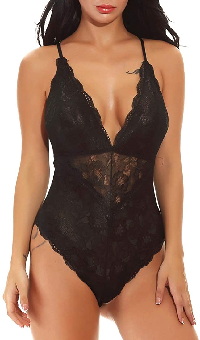 Price:$15.99 Women's Lace Teddy Babydoll Lingerie Chemises Sleepwear (Medium, Black) at Amazon Women’s Clothing store