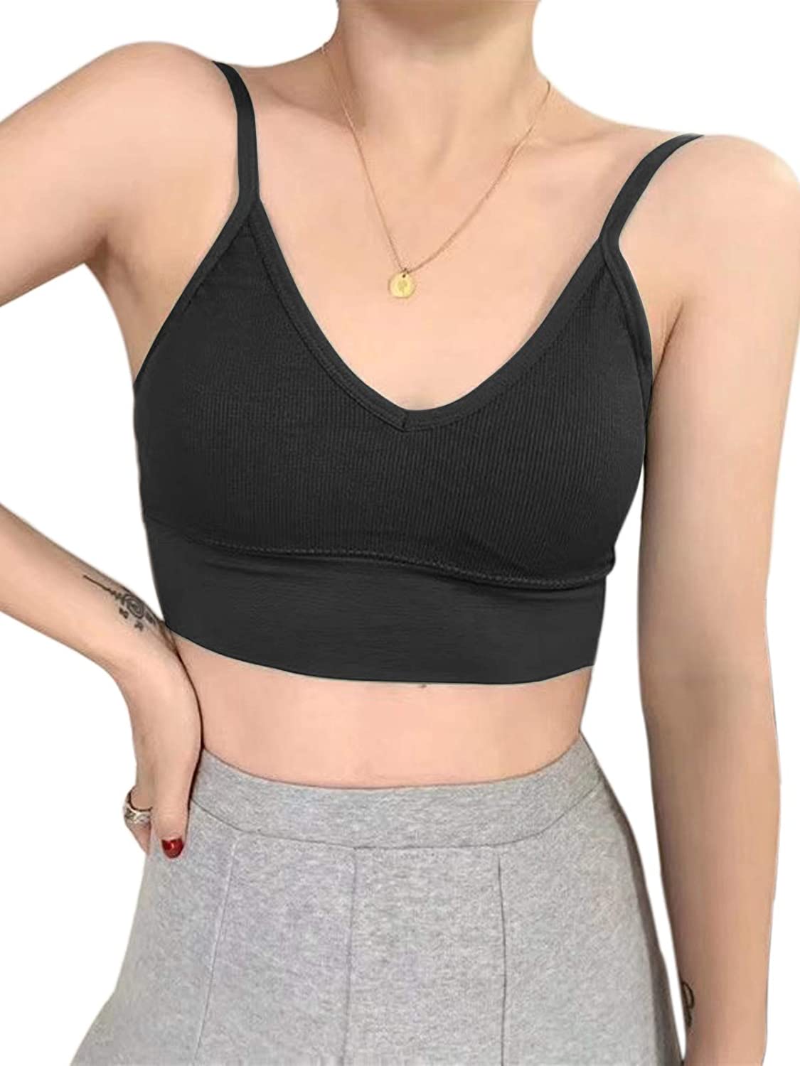 Price:$9.99 Women's U Back Strap Padded Sports Bra Yoga Gym Workout Fitness Crop Top at Amazon Women’s Clothing store