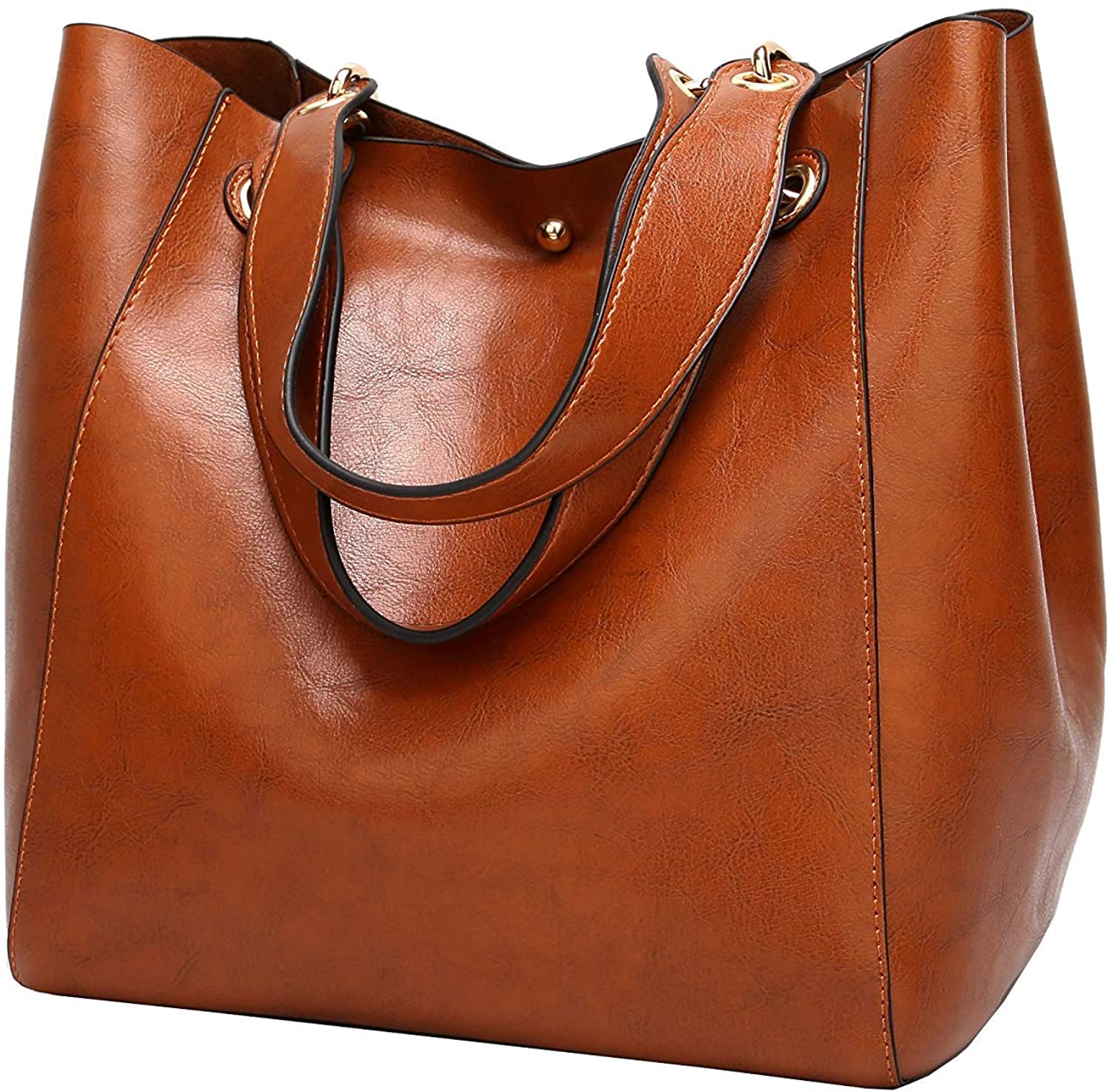 Price:$33.99    Molodo Womens Satchel Hobo Top Handle Tote Leather Handbag Designer Shoulder Purse Bucket Crossbody Bag(Brown1)  Clothing