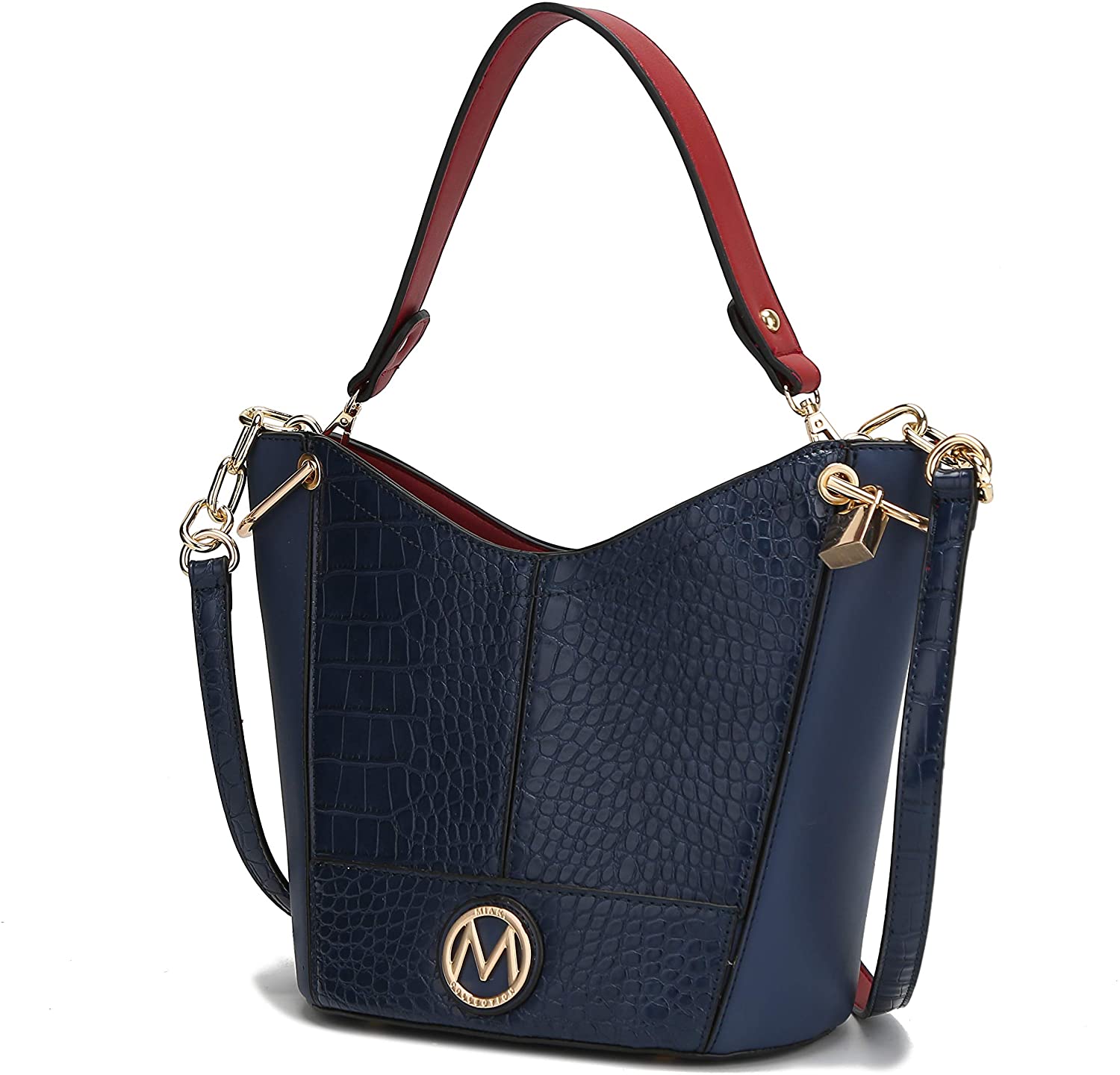 Price:$34.99    MKF Crossbody Hobo Bag for Women Purses and Handbags – PU Leather Top Handle Pocketbook Fashion – Shoulder Strap Navy  Clothing