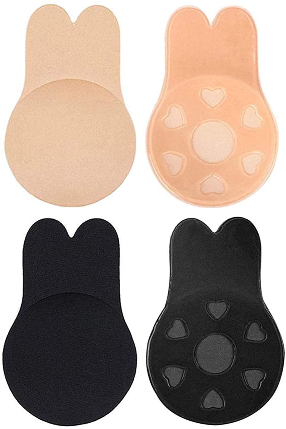 Price:$12.99 Adhesive Bra, Invisible Bra, Breast Lift Tape Reusable Breast Pasties Nippleless Covers Rabbit Ear for Women (2 Pairs) at Amazon Women’s Clothing store
