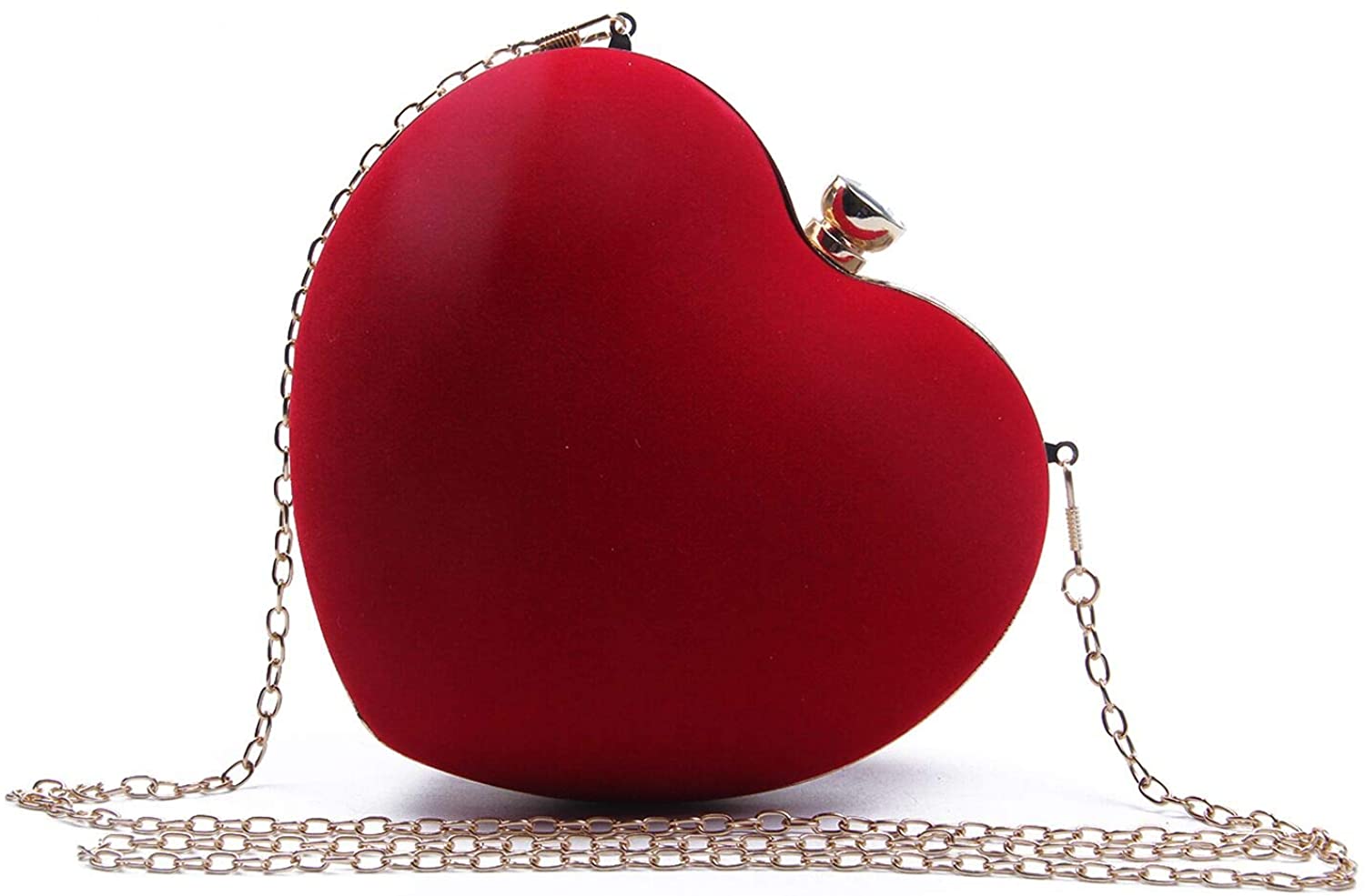Price:$19.99 SUKUTU Woman Heart Shape Mini Tote Evening Bag Purse Velvet Party Handbag Clutch Clear Acrylic Shoulder Bag  Handbags   