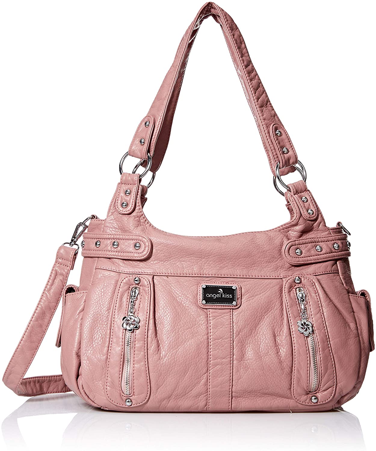 Price:$33.90    Angelkiss Large Purses and Handbags for Women Washed Faux Leather Crossbody Hobo Satchel Shoulder Handbag Tote Purse  Clothing