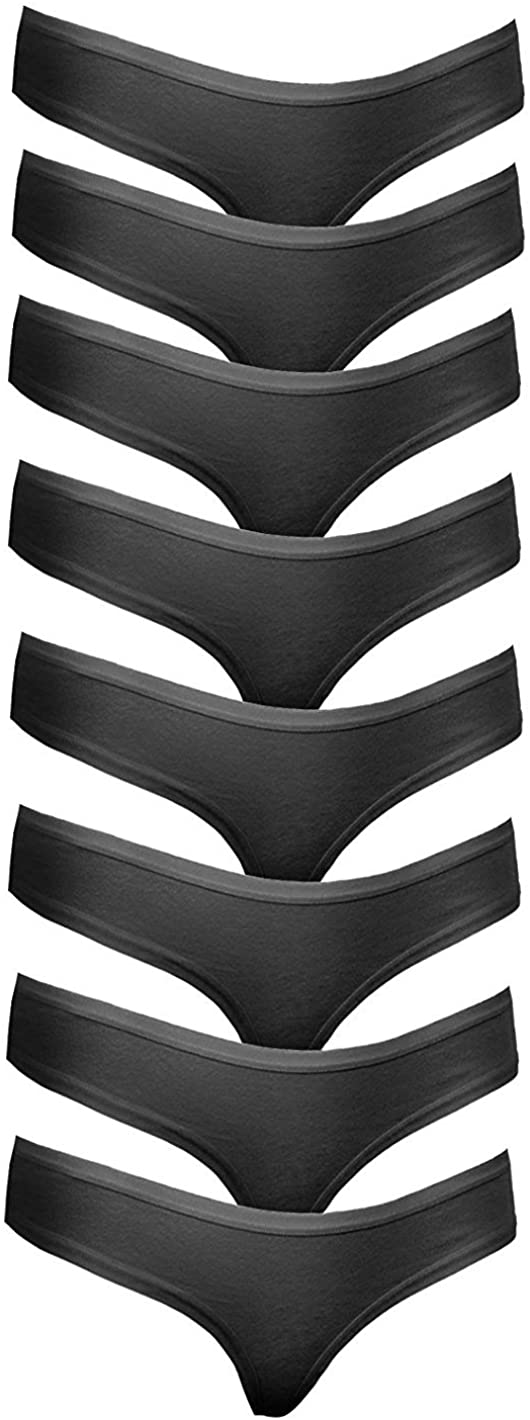 Price:$9.99    Cotton Whisper Womens Cotton 8 Pack Thongs G-String Briefs  Clothing