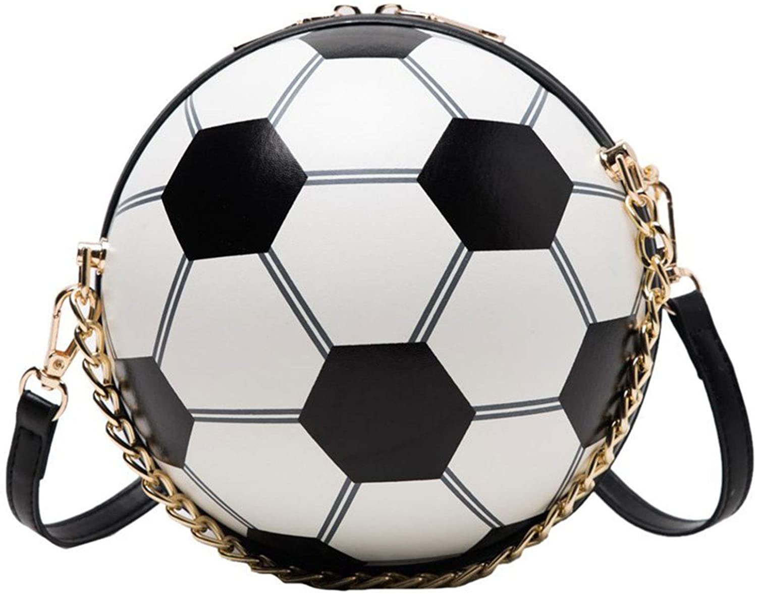 Price:$20.88    LUI SUI Women Football Shaped Cross Body Purse Tote Mini Chain Shoulder Bag Round Handbag Messenger Bag Tote  Clothing