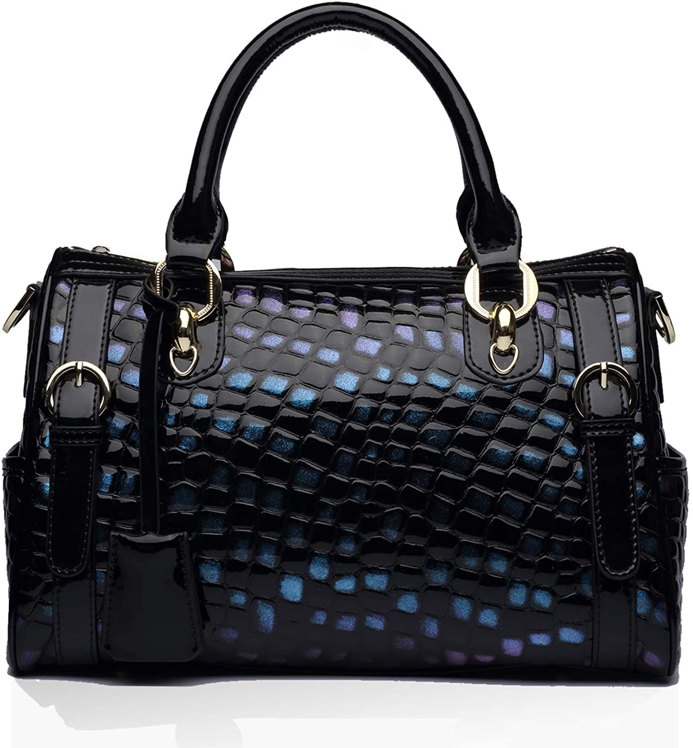 Price:$95.99    Women's Genuine Leather Handbags,Cowhide Crossbody Shoulder Bags, Boston Tote Purse For Women  Clothing