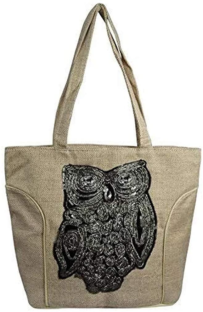 Price:$9.95    Peach Couture Womens Designer Print Large Travel Tote Handbag Shoulder Bag Purse (Beige)  Clothing