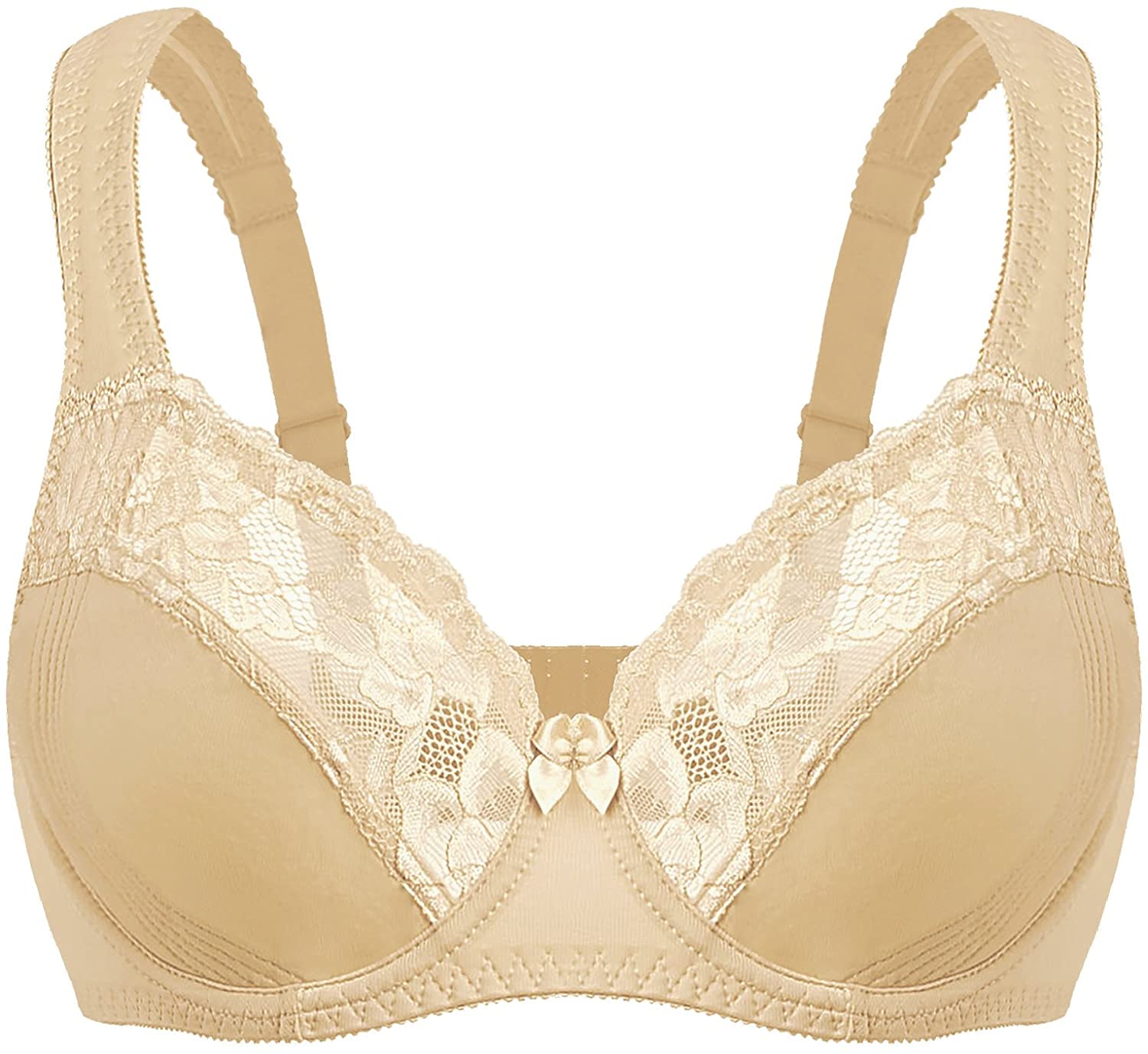 Price:$9.99 Women's Floral Beauty Lace Non Padded Minimizer Full Figure Underwire Bra at Amazon Women’s Clothing store