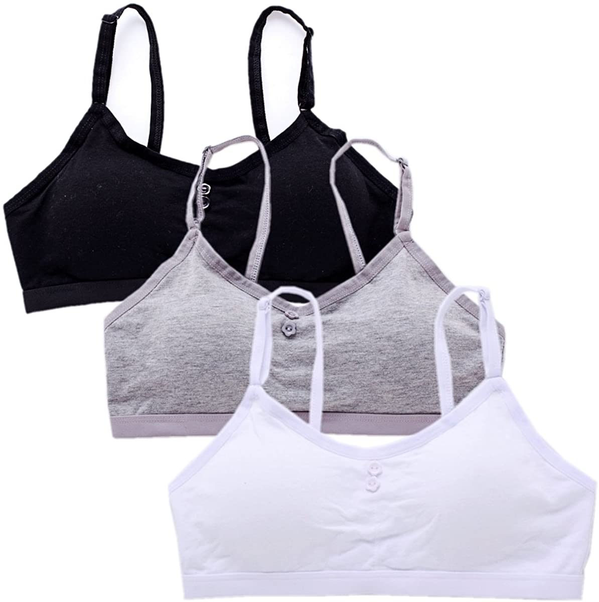 Price:$15.99 VeaRin Girl's Adjustable Seamless Cami Training Bra with Removable Pad, Back Hook Clasp Closure at Amazon Women’s Clothing store