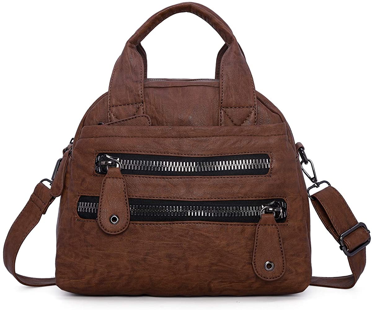 Price:$33.99    Angel Barcelo Women Fashion Handbag Soft Leather Handbags Multi-Compartments Cross Body Shoulder Bag Tote Purse Brown  Clothing