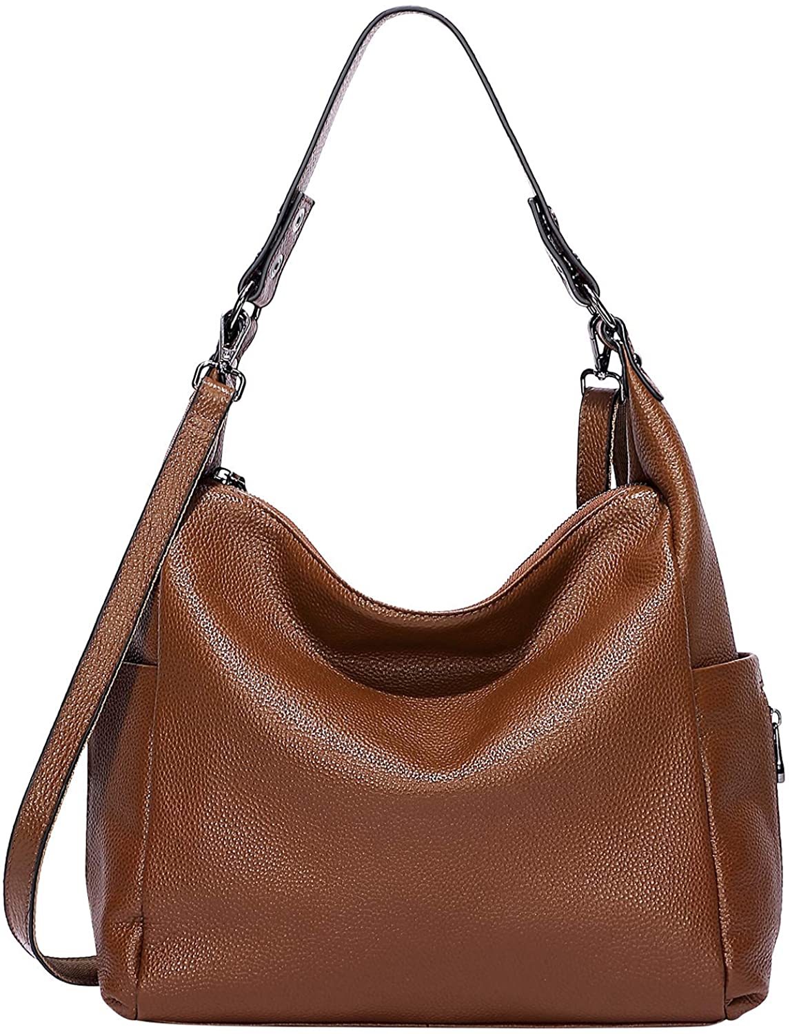 Price:$67.68    OVER EARTH Genuine Leather Purses and Handbags Shoulder Bags For Women Ladies Hobo Crossbody Purse Large (O116E Khaki)  Clothing