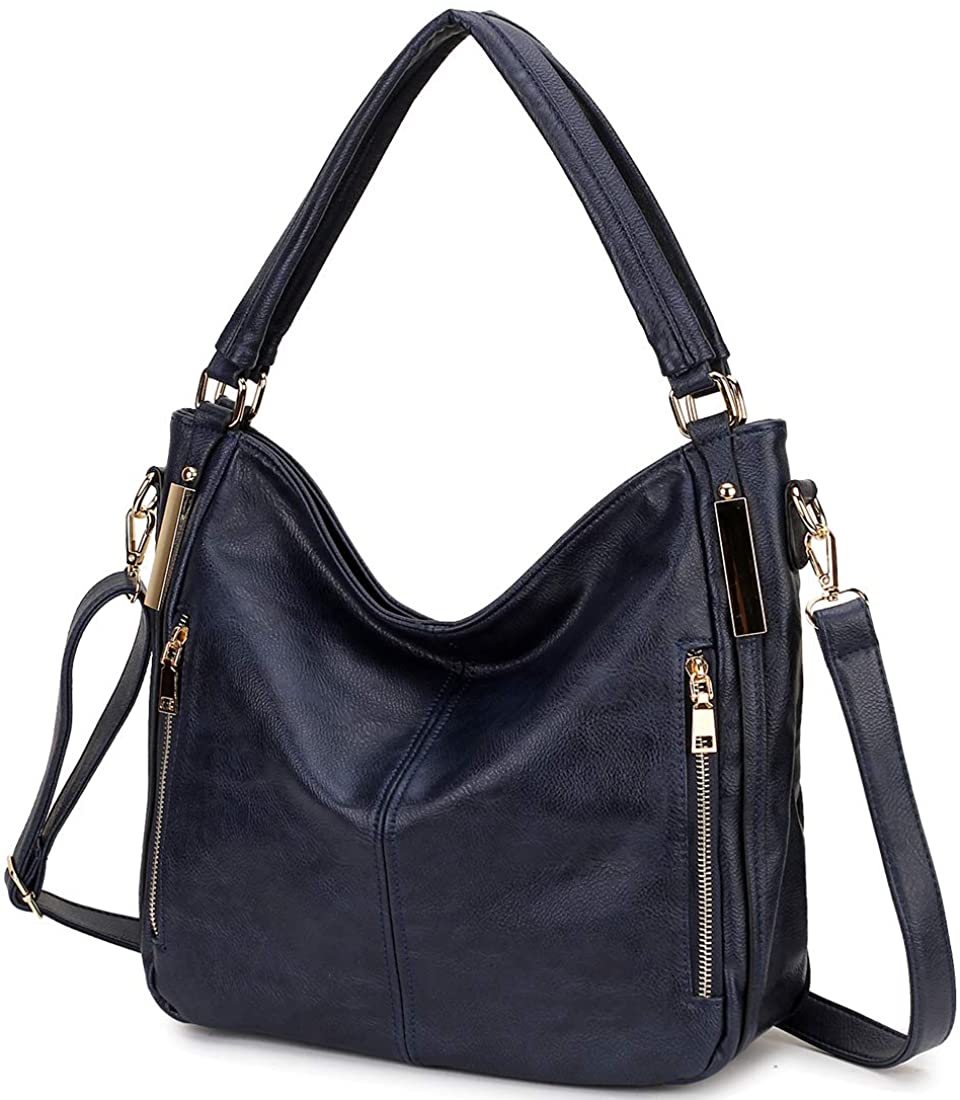 Price:$19.99    Purses and Handbags,RAVUO Hobo Bags for Women PU Leather Fashion Shoulder Satchel Bags w Detachable Shoulder Strap (Dark Blue)  Clothing