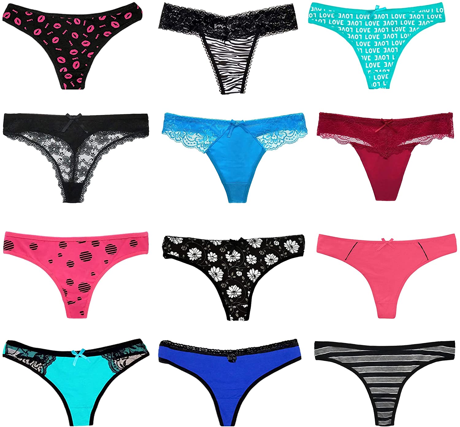 Price:$19.49 Queen Womens Cotton Thong Underwear Breathable Hipster Panties Variety 10 Pack at Amazon Women’s Clothing store