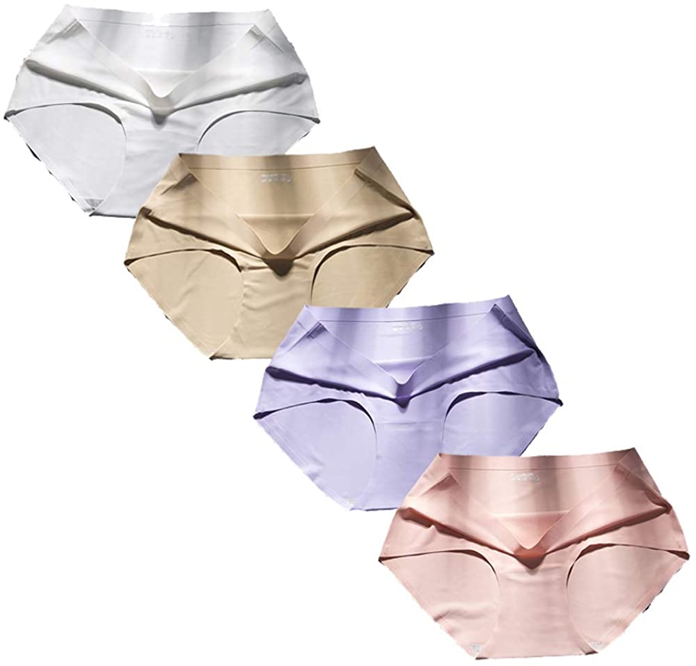 Price:$14.99    ListenToGirls Women Invisible Underwear,High-Stretch Seamless Panties, Silky Comfy Hipsters(Multi Colors,4 Pack)  Clothing