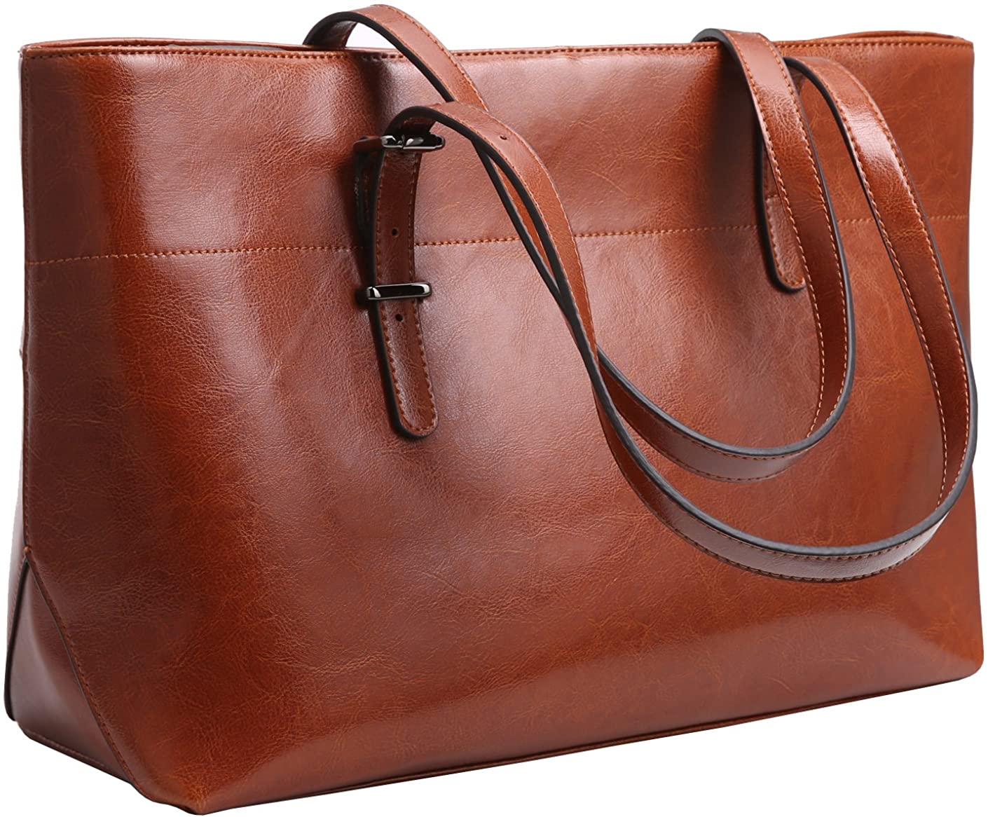 Price:$39.99    Iswee Top Handle Satchel Handbags Shoulder Bags Tote Purse for women Hobo Bag (Horizontal Version-Brown)  Clothing
