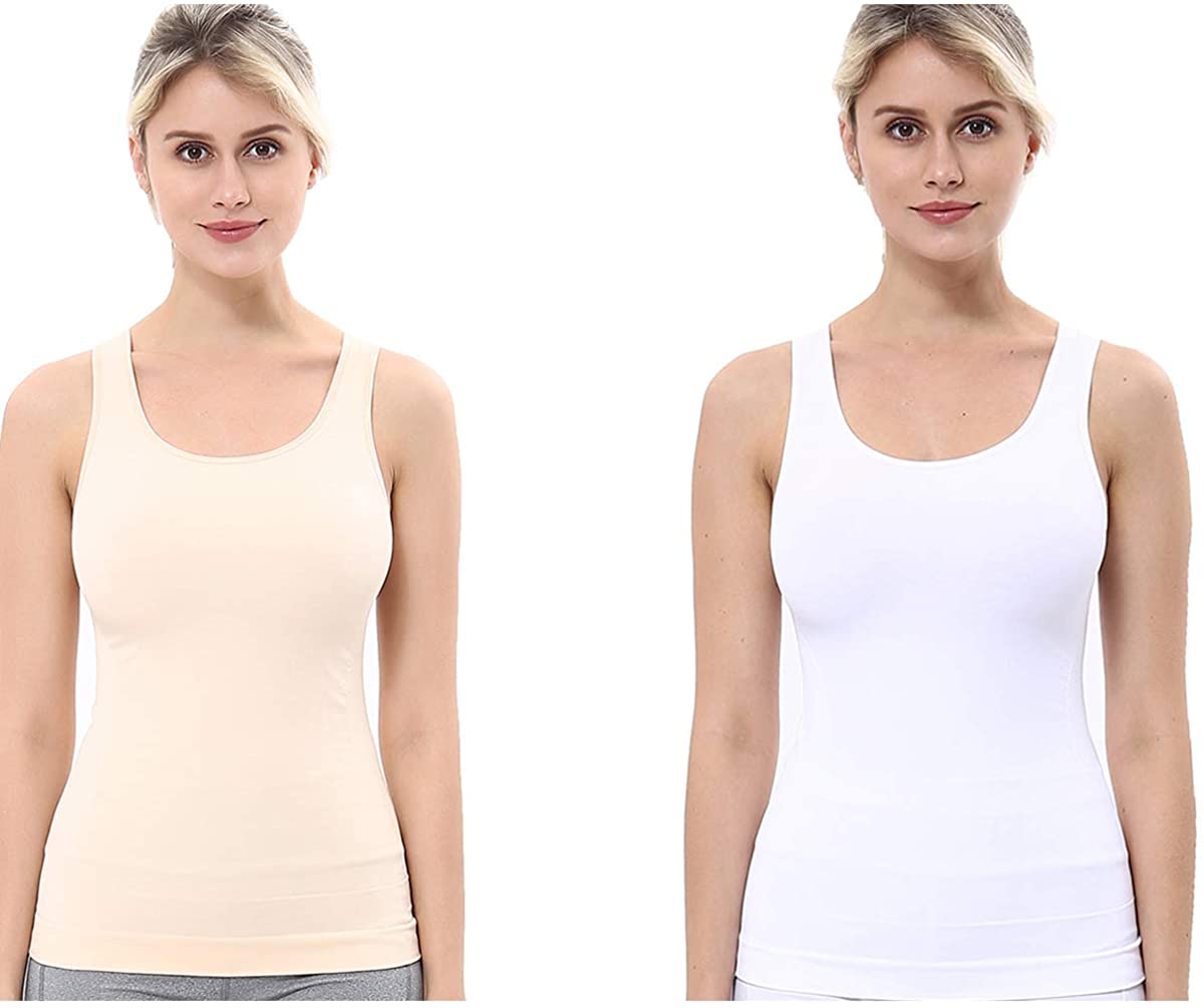 Price:$18.95 unilane Tank Tops for Women, Cami Shaper Compression Body Shapewear Slim Firm Tummy Control Camisole at Amazon Women’s Clothing store