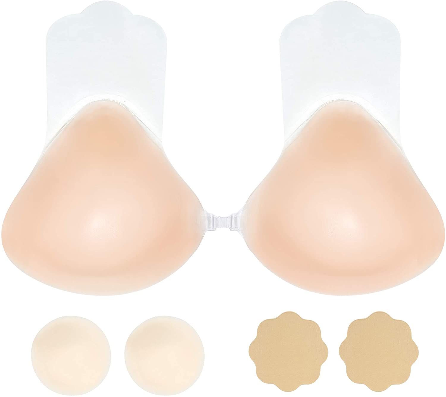 Price:$19.99 CEXXY TuBellus Adhesive Bras for Women Push up Reusable Invisible Strapless Sticky Bra for Backless Dresses (C Cup) Nude at Amazon Women’s Clothing store