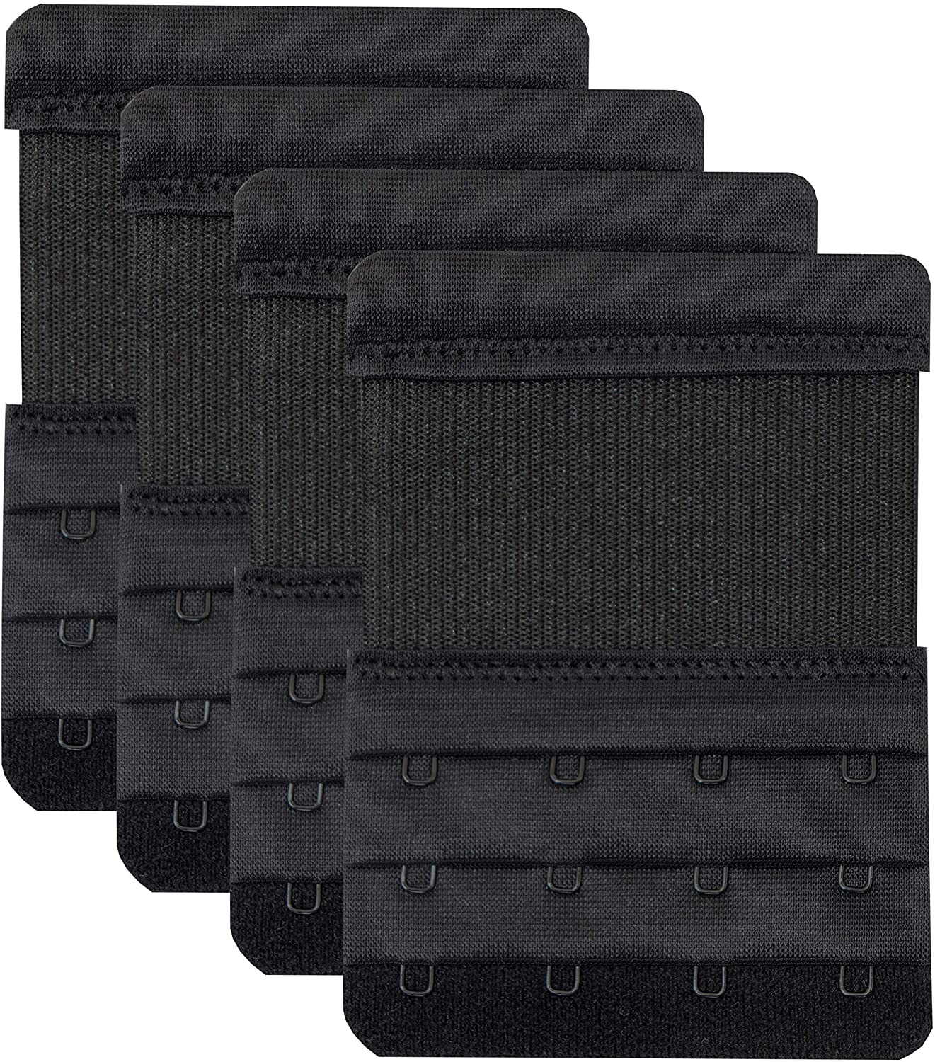 Price:$6.99 Bra Extender 4 Hook, Stretchy Soft and Comfortable Bra Strap Extender - 4 pcs Pack (Black) at Amazon Women’s Clothing store