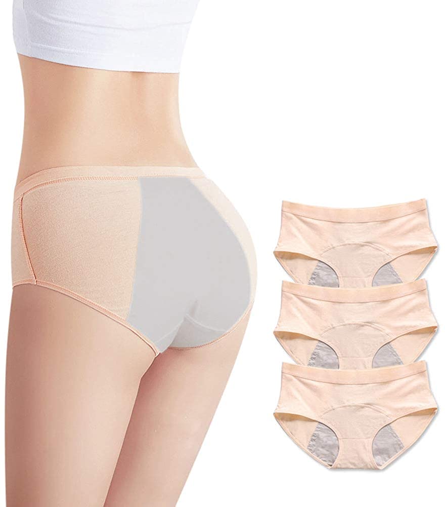 Price:$17.59 3 Pack Teen Period Panties Cotton Girls Leak Proof Menstrual Underwear Women Heavy Flow Briefs at Amazon Women’s Clothing store