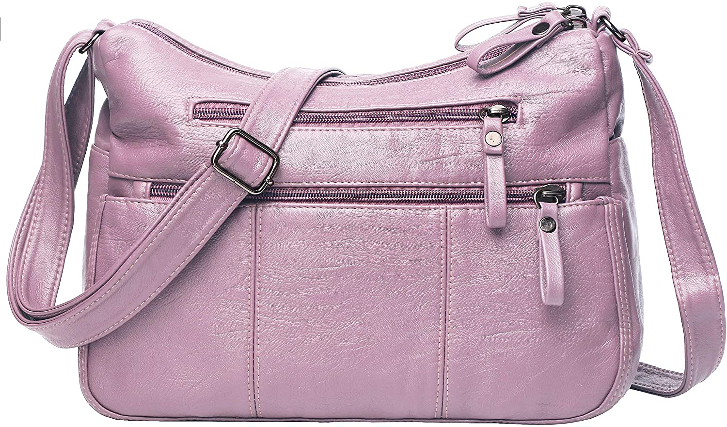 Price:$18.99 Women Crossbody Bag Pocketbooks Soft PU Leather Purses and Handbags Multi Pocket Shoulder Bag Messenger Bag (1-1512#-Pink)  Handbags   